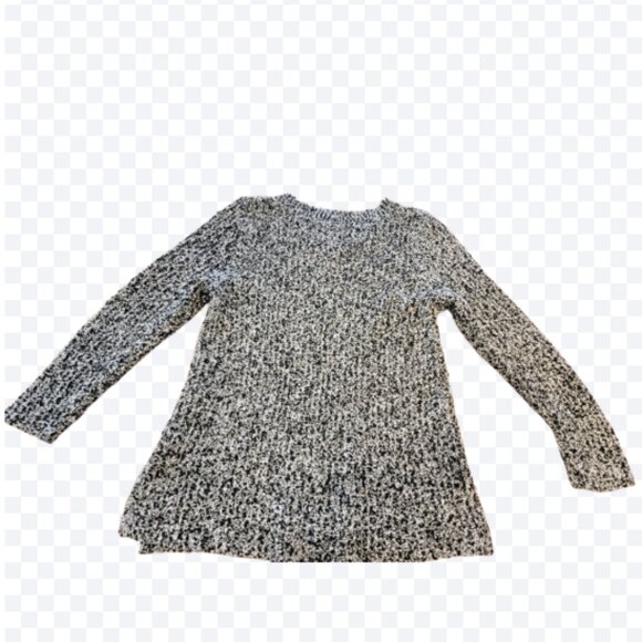 Lane Bryant V Neckline Black & White Marled Knit Chunky Sweater - Picture 3 of 9